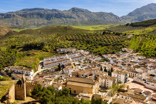 Antequera city and surrounding mountains. Malaga province, Andalusia, Spain.