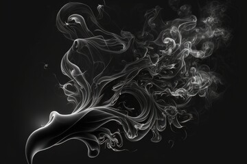 Naklejka premium Black background with smoke. Generative AI