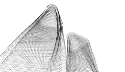 Abstract architecture digital 3d illustration