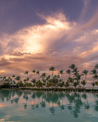 Punta Cana, Dominican Republic. Sunset above the ocean.