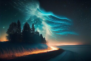 Magical dreamscape aurora borealis - Generated by Generative AI