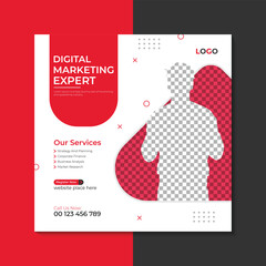 Social media post, digital business marketing banner template design