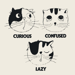 cat illustration for print