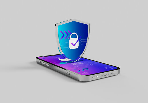 Smartphone Online Security Concept Mockup