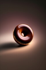 Un donut au chocolat rond - generative AI