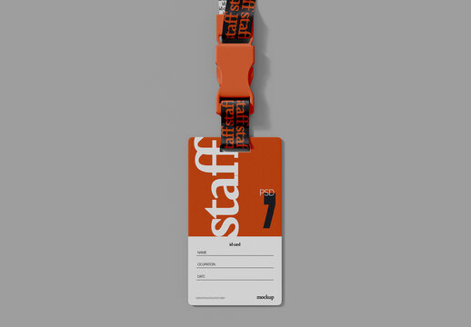 Top View of ID Card Mockup