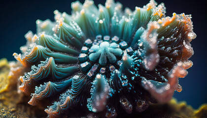 Rough crystal. Vaszelyite macro photography created with Generative AI