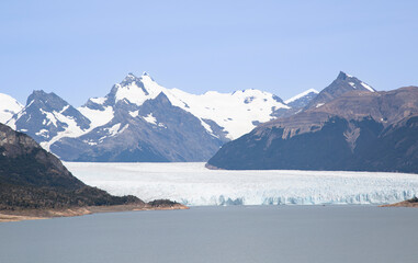 Landscape of a glaciar, mountains, snow and ice in Patagonia