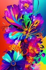 Fototapeta na wymiar Abstract Floral Design, Generative AI Illustration