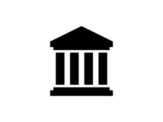 銀行・博物館・美術館アイコンA：黒