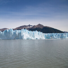 Fototapeta na wymiar Patagonia glacier landscape with ice, snow, mountains and lake