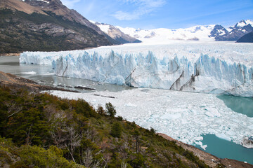 Landscape with snow, ice and blue sky in Patagonia Glacier, Argentina