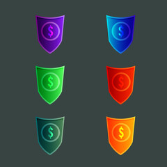 Collection of colorful shields 