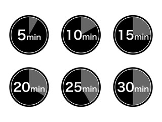 5〜30分タイマーアイコン：黒