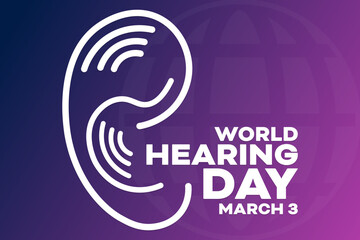 World Hearing Day. March 3. Vector illustration. Holiday poster.