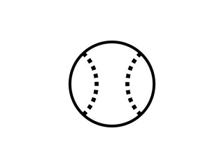 ミニマル野球ボールアイコン：黒線