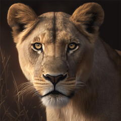 Obraz na płótnie Canvas A lioness portrait