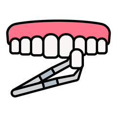 Dental Veneer Filled Line Icon