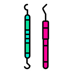 Dental Probe Filled Line Icon