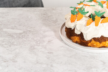 Carrot bundt cake with cream cheese frosting