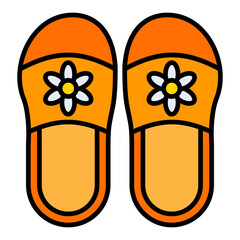 Slippers Filled Line Icon