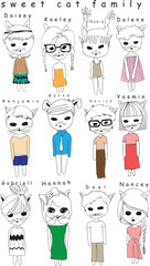 cat illustration for print