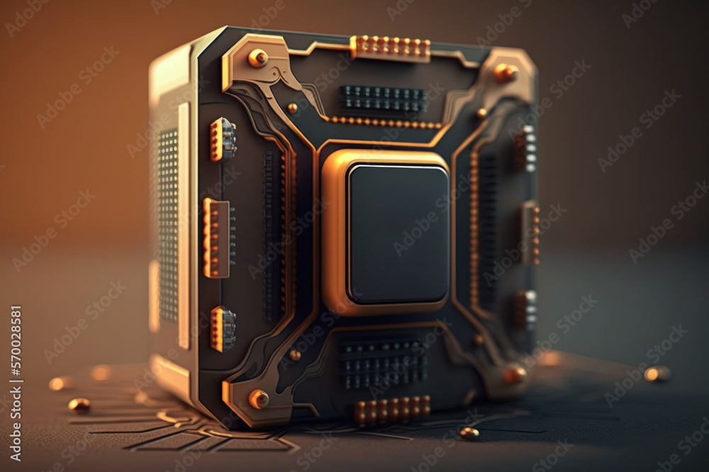 Poster ai artificial intelligence technology cpu central processing unit chipset for electronic and technol