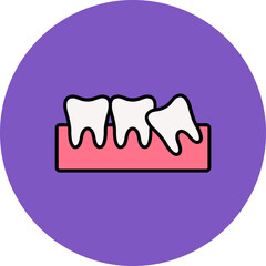 Wisdom Tooth Multicolor Circle Filled Line Icon