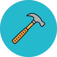 Hammer Multicolor Circle Filled Line Icon