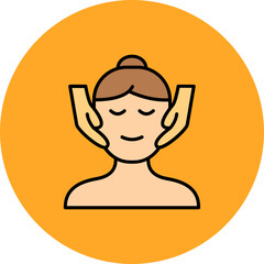 Massage Multicolor Circle Filled Line Icon