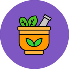 Herb Multicolor Circle Filled Line Icon