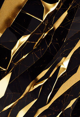 black and golden marble background. Generative AI