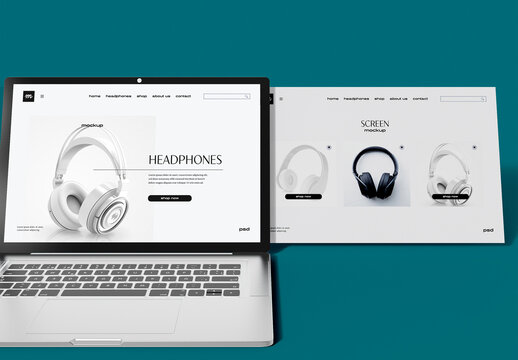 Laptop Web Screen Mockup