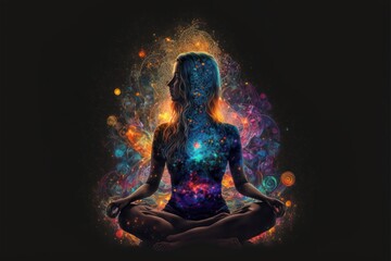 The Source of Consciousness, energy of the universe, life force, prana, the mind of God and spirituality. Generative AI
