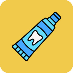 Toothpaste Multicolor Round Corner Filled Line Icon