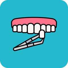 Dental Veneer Multicolor Round Corner Filled Line Icon