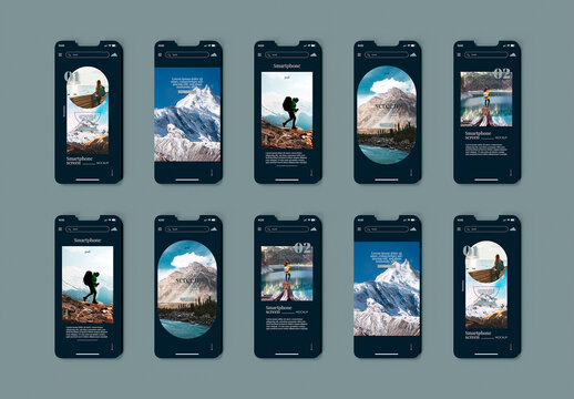 Smartphone Website Layouts Mockup