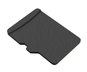 Blank memory card, MicroSD flash storage disc isolated on transparent background, png clipart.