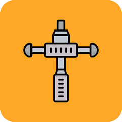 Disc Detainer Multicolor Round Corner Filled Line Icon