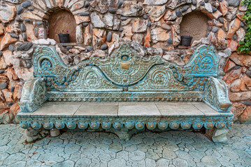 Stone decorative bench.