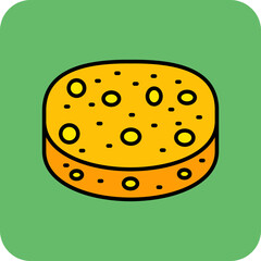 Sponge Multicolor Round Corner Filled Line Icon