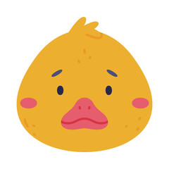 Head of cute chicken bird. Nursery decoration, card or invitation design cartoon vector illustration