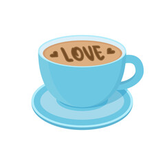 Cup of coffee with sign 