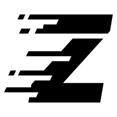 Símbolo rapidez. Logo aislado con letra inicial Z con líneas de velocidad