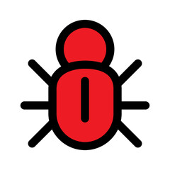 Bug icon line isolated on white background. Black flat thin icon on modern outline style. Linear symbol and editable stroke. Simple and pixel perfect stroke vector illustration.