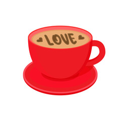 Cup of coffee with sign 