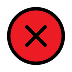 Close circle icon line isolated on white background. Black flat thin icon on modern outline style. Linear symbol and editable stroke. Simple and pixel perfect stroke vector illustration.