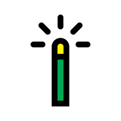 Color wand icon line isolated on white background. Black flat thin icon on modern outline style. Linear symbol and editable stroke. Simple and pixel perfect stroke vector illustration.