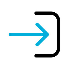 Log in icon line isolated on white background. Black flat thin icon on modern outline style. Linear symbol and editable stroke. Simple and pixel perfect stroke vector illustration.