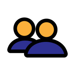 People icon line isolated on white background. Black flat thin icon on modern outline style. Linear symbol and editable stroke. Simple and pixel perfect stroke vector illustration.